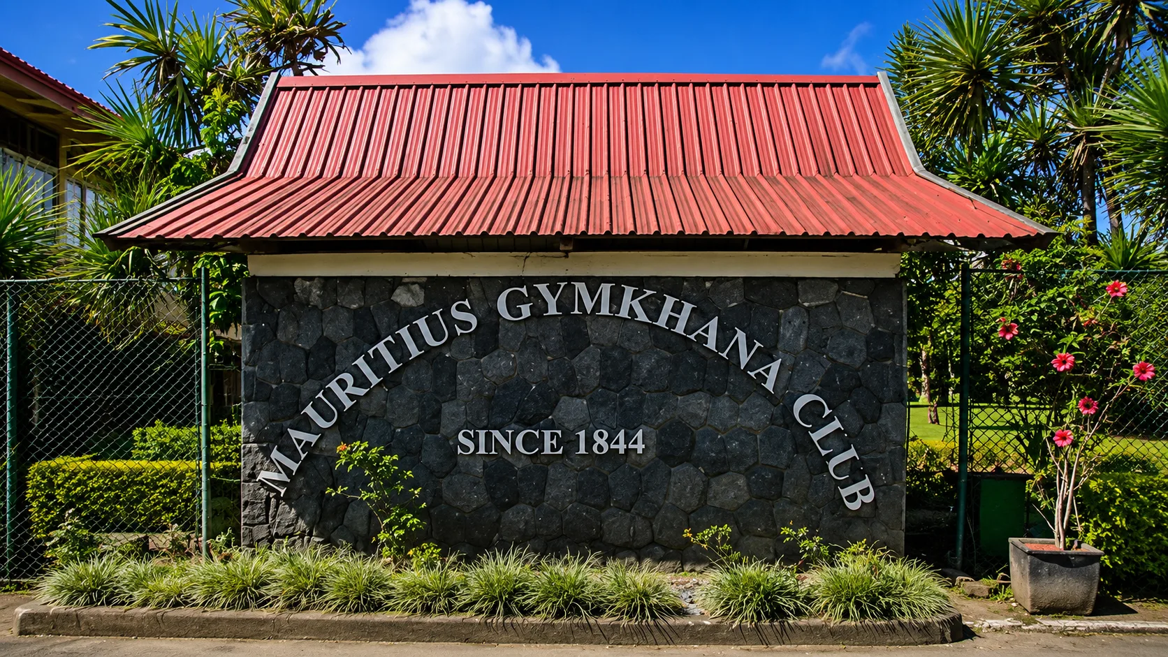 The Mauritius Gymkhana Club estate at golden hour