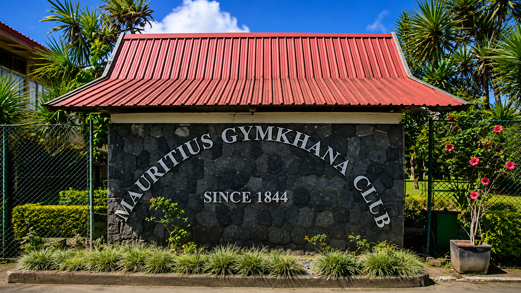 The Mauritius Gymkhana Club estate at golden hour